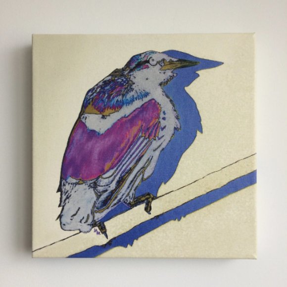 Magnificent Bird - Original Wall Art print on 12 x 12 canvas - Picture 2 of 6